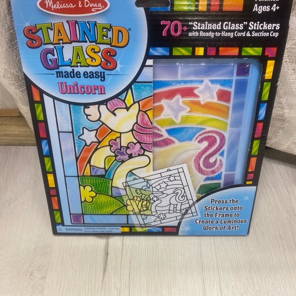 Melissa & Doug Stained Glass Unicorn Kids Craft Kit - rainbow colors